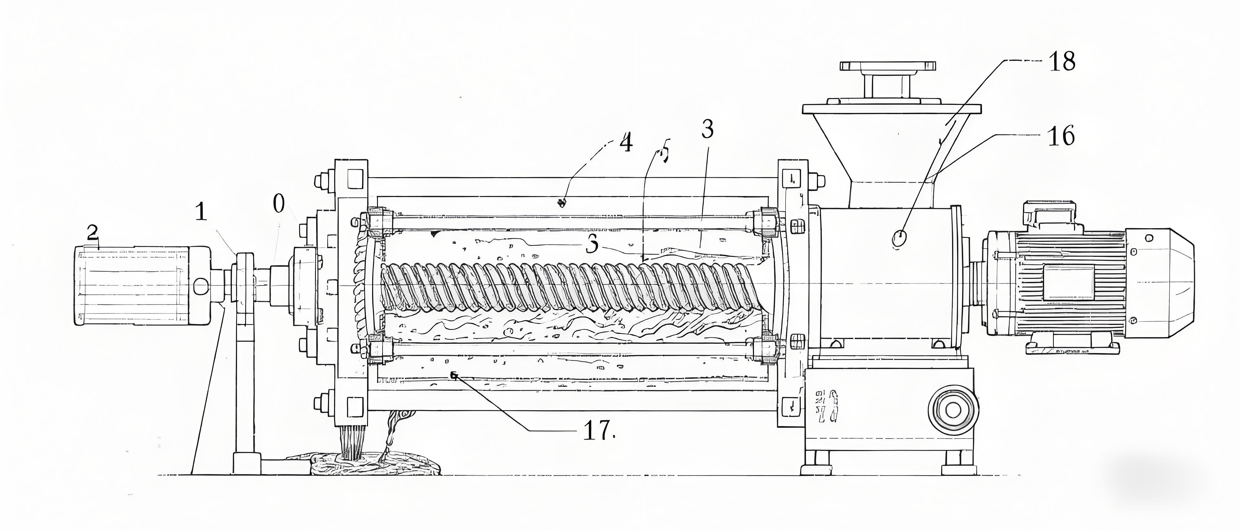 How does a screw press work for dewatering?